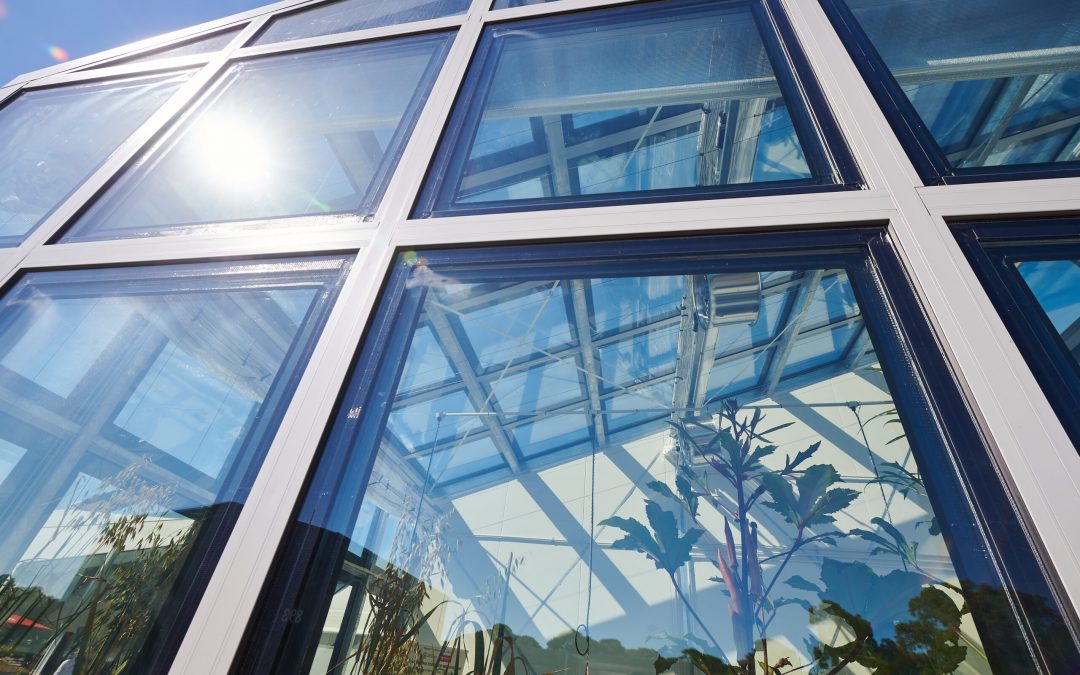 Un invernadero de vidrio solar transparente