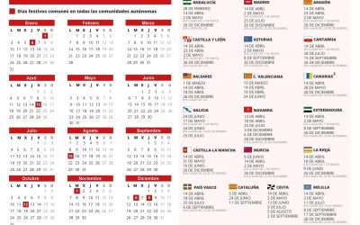 Doce festivos nacionales para el calendario laboral 2022