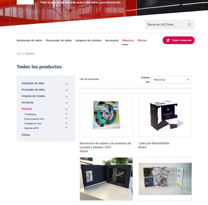 AGC ofrece muestras y catálogos de productos en su tienda on line