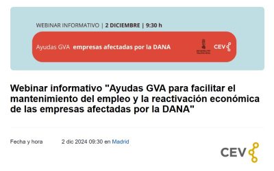 Webinar sobre la tramitación de ayudas de la GVA por la DANA