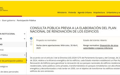 Plazo de consulta pública del Plan Nacional de Renovación de los Edificios
