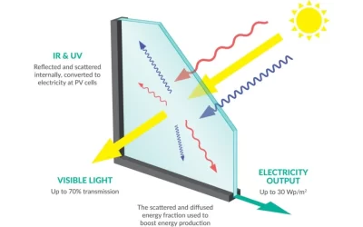 Vidrio solar consta de celdas fotovoltaicas para las fachadas